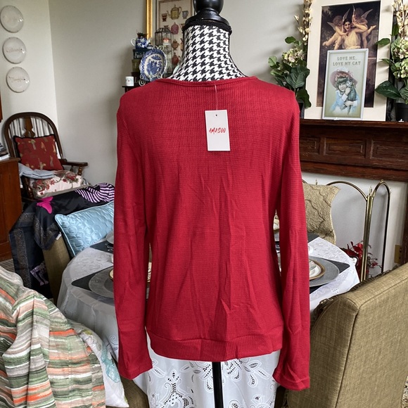 NWT AMASOO Burgundy Top Size L - Picture 5 of 12